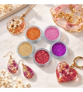 5 Adet Epoksi Reçine Sim & Glitter Seti, Mum Beton Nail Art Glitter Sim Seti Malzeme