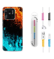 Xiaomi Poco X3 Pro M4 Pro X4 Pro C40 10C Kılıf Kablo Koruma Spiral Silikon Orange Blue Color 1665