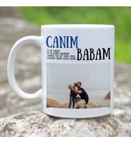 Kişiye Özel Fotoğraflı "Canım Babam" Yazılı Babaya Hediye Kupa Bardak - Babalar Günü Hediyesi