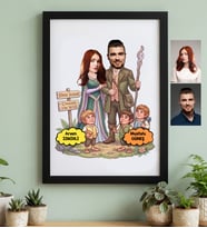 Kişiye Özel Karikatürlü Orta Dünya Sevgililer Siyah Çerçeve Sevgililer Günü Hediyesi