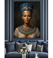 Antik Mısır Kraliçesi Nefertiti Portresi Dekoratif Kanvas - Mdf Ahşap Tablo