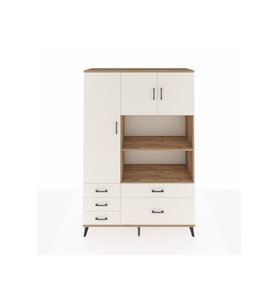 Hyperion Gardrop 7 Raflı 5 Çekmeceli 3 Kapaklı 132x44x195 Çam-Aytaşı