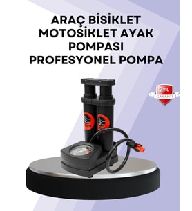 Basınç Saatli Ayak Pompası Bisiklet Ve Araç Uyumlu