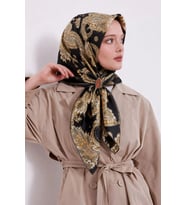 Lesscarves Desenli Pamuk İpek Eşarp LS2207