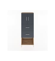 Hyperion Dolap 2 Raflı 2 Çekmeceli 2 Kapaklı 60x44x163 Çam-Antrasit