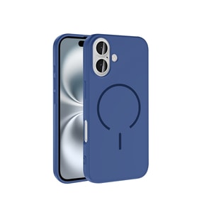 Apple iPhone 16 Uyumlu Kılıf M-safe Şarj Özellikli Zore Meta Kapak (Lacivert)