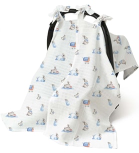 Lexroo % 100 Pamuk Müslin Puset Örtüsü - Bébé Lapin PUSET1018