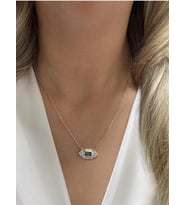 Zirkon Taşlı Göz Model Çelik Kolye