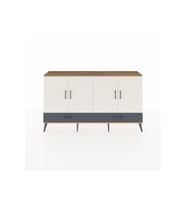 Arges Konsol 6 Raflı 2 Çekmeceli 4 Kapaklı 176x30x99 Çam-Aytaşı/Antrasit