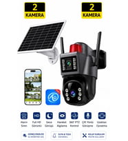 O-kam Pro Okam-7015 4G Sim Kartlı Solar Güneş Enerjili Çift Lensli PTZ Dış Mekan Güvenlik Kamerası