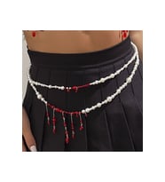 Cadılar Bayramı İçin Kan Damlayan Bel Zinciri Halloween Parti Kostüm İçin İncili Aksesuar