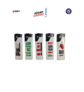 Rüzgara Dayanıklı Komik Yazılı Çakmak, 5'li Paket, Pratik ve Eğlenceli Kullanım