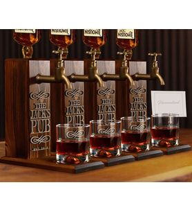 BK Gift Bar & Pub & Meyhanelere Özel Kabartma İsimli 4 Adet Musluklu Doğal Ahşap İçki Standı-5