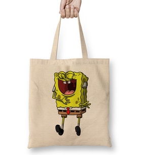 Spongebob Süngerbob 03 Bez Çanta Uzun Saplı