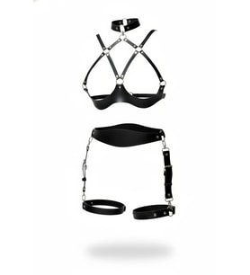 Mulvxbrf Brf02 Siyah Harness Takım Ayarlanabilir Deri Vücut Aksesuarı - Brf1192 (Mulvix)