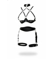 Mulvxbrf Brf02 Siyah Harness Takım Ayarlanabilir Deri Vücut Aksesuarı - Brf1192 (Mulvix)