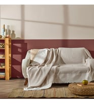 Trio Natural Keten Koltuk Örtüsü - Şalı (Bej)