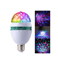 360 Derece Dönen Led Disko Lamba, Renkli ve Parlak Aydınlatma (Krem)