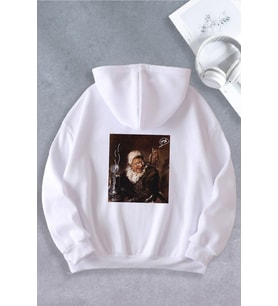 Unisex Kadın Erkek Why Baskılı Oversize Sweatshirt (Beyaz)