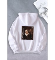 Unisex Kadın Erkek Why Baskılı Oversize Sweatshirt (Beyaz)