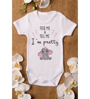Kız Beyaz Bebek I'm Pretty Baskılı Çıtçıtlı Body