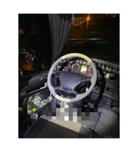 DİKİŞLİ DİREKSİYON KILIFI GRİ/BEJ DERİ GRİ DİKİŞLİ SCANİA TIR KAMYON İÇİN HIZLI KARGO