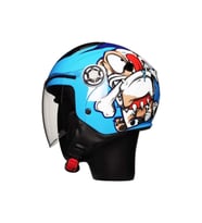 Motosiklet Yarım Camlı Çocuk Kaskı Ce Sertfikalı Abs Matreıl Motor Kaskı Dog Blue