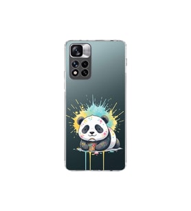 Xiaomi Redmi Note 11 Pro Plus 5G ile Uyumlu Splash Panda Tasarımlı Şeffaf Silikon Kılıf