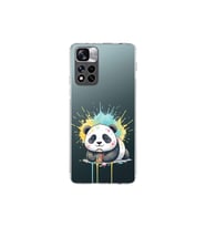 Xiaomi Redmi Note 11 Pro Plus 5G ile Uyumlu Splash Panda Tasarımlı Şeffaf Silikon Kılıf
