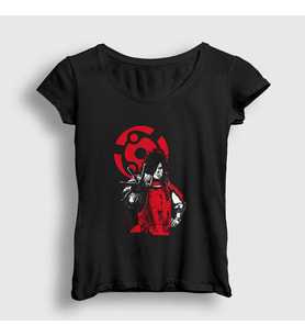 Presmono Kadın Siyah Madara Anime Naruto T-Shirt 133889tt