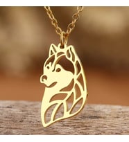 Altın Kaplama  Husky Gümüş Kolye