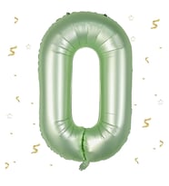 Benim Marifetlerim 0 rakamı Su Yeşili Folyo Balon 40 inch 90 cm