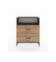 Arges Şifonyer Tek Raflı 2 Çekmeceli 88x30x106 Antrasit-Çam