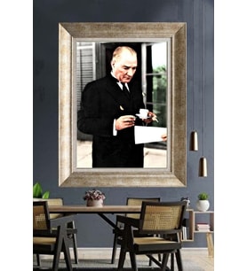 Gümüş Çerçeveli Atatürk Tablo za438