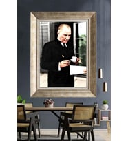 Gümüş Çerçeveli Atatürk Tablo za438