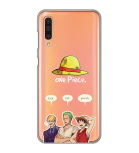 Samsung Galaxy A70 Uyumlu One Piece Karakterler Tasarımlı Şeffaf Telefon Kılıfı