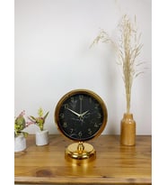 Gold Metal Mermer İlhamı Masa Saati 25×20 Cm