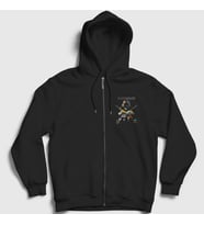 Presmono Unisex Siyah Soldier V2 Iron Maiden Fermuarlı Kapüşonlu Sweatshirt 293908tt