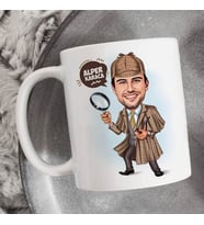 Kişiye Özel Dedektif Erkek Karikatürlü Bardak