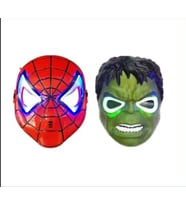 Işıklı Örümcek Adam Kırmızı ve Hulk Avengers Yeşil Çocuk Yüz Maske 20 Cm
