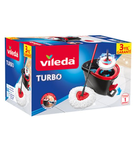 Vileda Turbo Pedallı Temizlik Seti – Mikrofiber Paspas, Teleskopik Sap ve Döner Sıkma Kovalı
