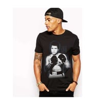 Muhammed Ali Boks Baskılı Siyah Erkek Tshirt