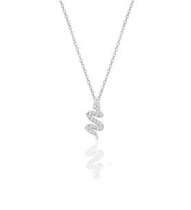 Söğütlü Silver Gümüş  zirkon taşlı yılan kolye (Gümüş)