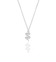 Söğütlü Silver Gümüş  zirkon taşlı yılan kolye (Gümüş)