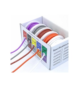 Kutulu 6 Renk Makaralı 28Awg 0.3mm 0.8A 60 Metre Elektrik Kablo Seti Montaj Test Pcb Atlama Kablosu