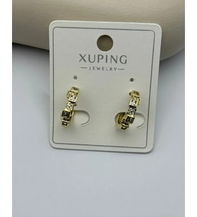 Xuping Gold Kare Taşlı Halka Küpe -25-xpkp112