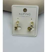 Xuping Gold Kare Taşlı Halka Küpe -25-xpkp112