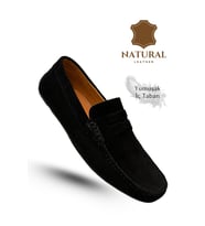 Sermoda Erkek Loafer - Hakiki Deri Rok Loafer Erkek Ayakkabı Süet Siyah