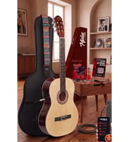 Midex MGX-200NT-EQ Ekolayzerli Profesyonel Elektro Klasik Gitar Seti Natural 4/4 Üst Segment