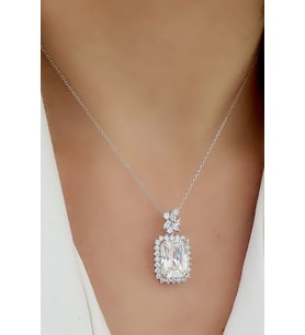 Sky Diamond Mozanit 925 ayar gümüş kolye